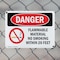 Signmission Flammable Material No Smoking Within 20 Feet Danger Sign, Plastic, 10in W x 7in L, 2PK OS-2PACK-DS-P-710-L-1248 - alternate 3